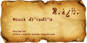 Misik Árpád névjegykártya